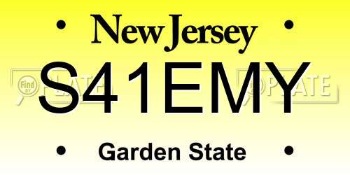 S41EMY New Jersey License Plate