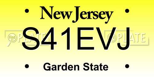 S41EVJ New Jersey License Plate