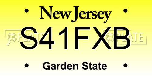 S41FXB New Jersey License Plate