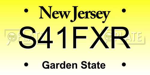 S41FXR New Jersey License Plate