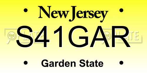 S41GAR New Jersey License Plate