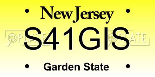 S41GIS New Jersey License Plate