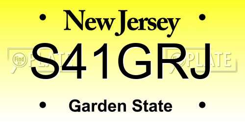 S41GRJ New Jersey License Plate