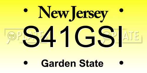 S41GSI New Jersey License Plate