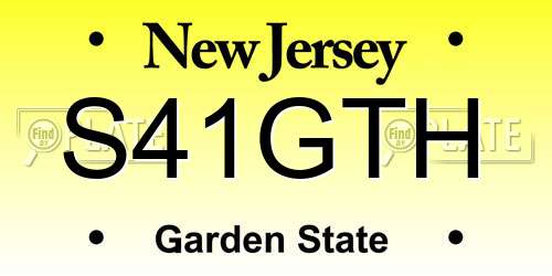 S41GTH New Jersey License Plate