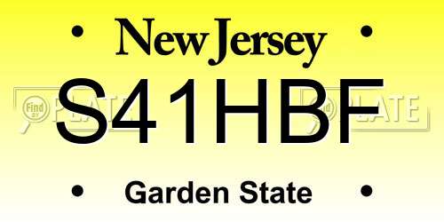 S41HBF New Jersey License Plate