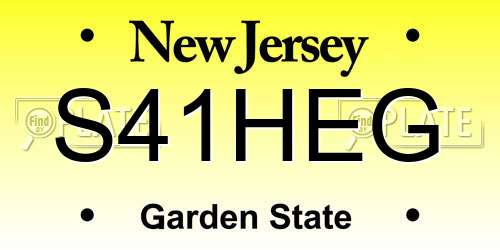 S41HEG New Jersey License Plate