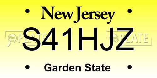 S41HJZ New Jersey License Plate