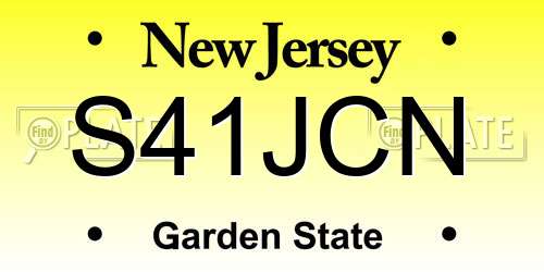 S41JCN New Jersey License Plate