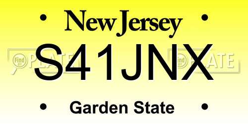 S41JNX New Jersey License Plate