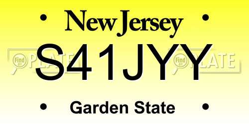 S41JYY New Jersey License Plate