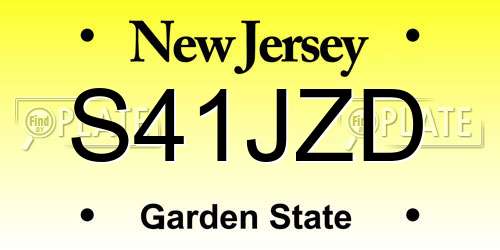 S41JZD New Jersey License Plate
