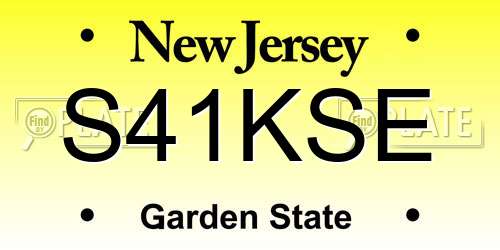 S41KSE New Jersey License Plate