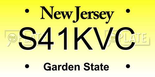 S41KVC New Jersey License Plate