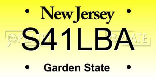 S41LBA New Jersey License Plate