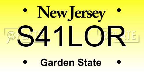 S41LOR New Jersey License Plate
