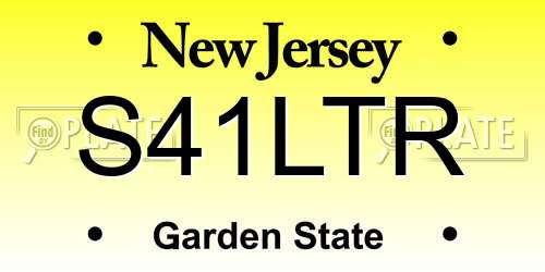 S41LTR New Jersey License Plate