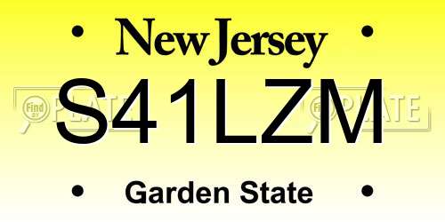 S41LZM New Jersey License Plate
