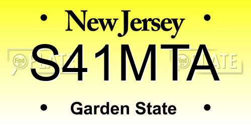S41MTA New Jersey License Plate