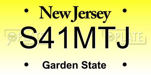 S41MTJ New Jersey License Plate