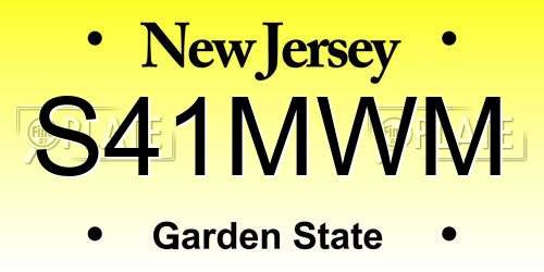S41MWM New Jersey License Plate