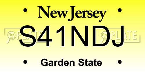 S41NDJ New Jersey License Plate