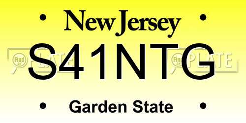 S41NTG New Jersey License Plate