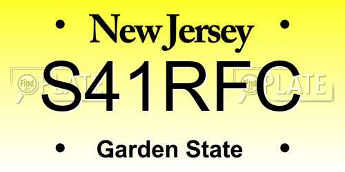 S41RFC New Jersey License Plate