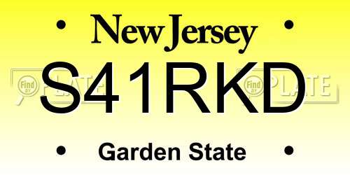 S41RKD New Jersey License Plate
