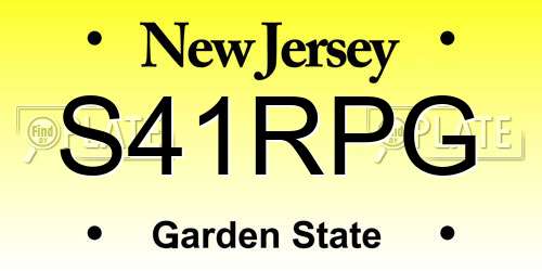 S41RPG New Jersey License Plate