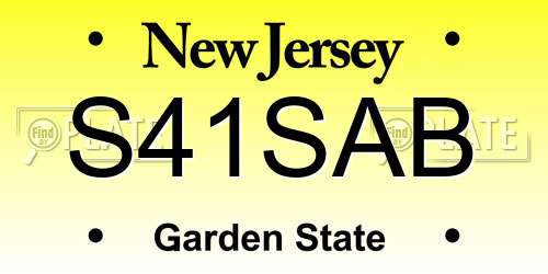 S41SAB New Jersey License Plate