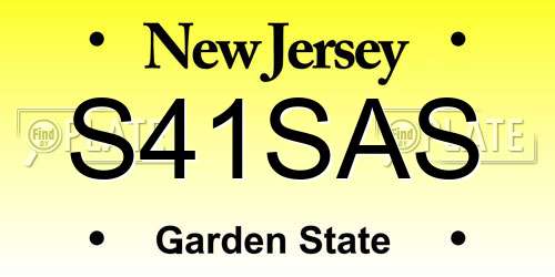 S41SAS New Jersey License Plate