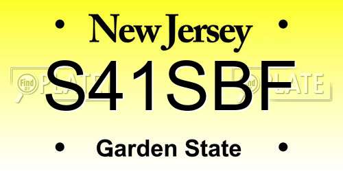 S41SBF New Jersey License Plate
