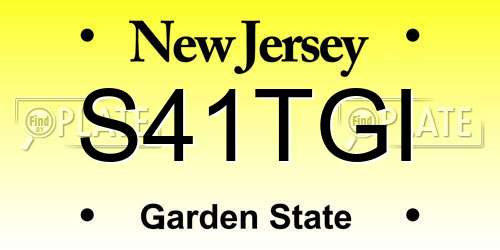 S41TGI New Jersey License Plate