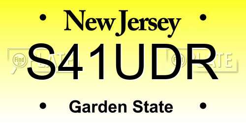 S41UDR New Jersey License Plate