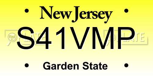 S41VMP New Jersey License Plate