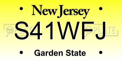 S41WFJ New Jersey License Plate