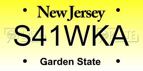 S41WKA New Jersey License Plate