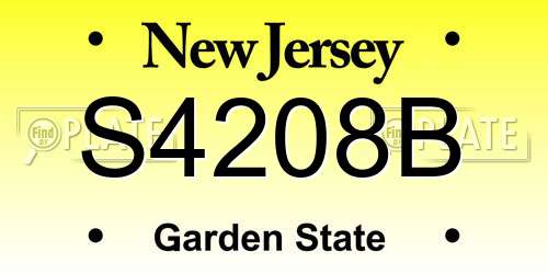S4208B New Jersey License Plate