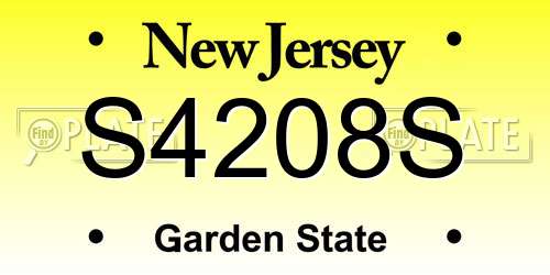 S4208S New Jersey License Plate