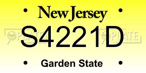 S4221D New Jersey License Plate