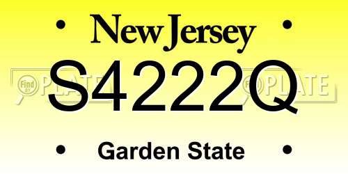 S4222Q New Jersey License Plate
