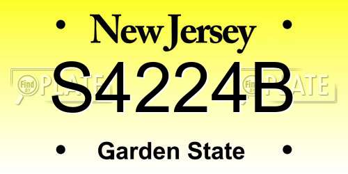 S4224B New Jersey License Plate