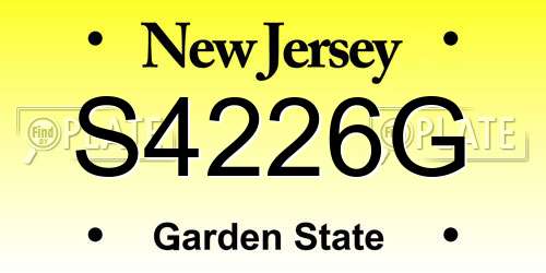 S4226G New Jersey License Plate