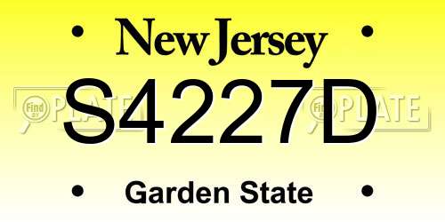 S4227D New Jersey License Plate
