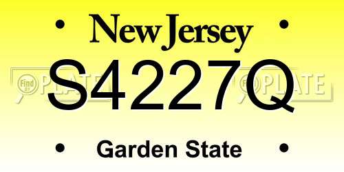 S4227Q New Jersey License Plate