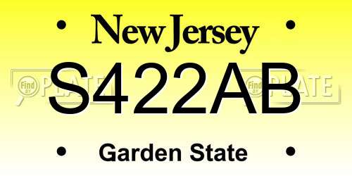 S422AB New Jersey License Plate