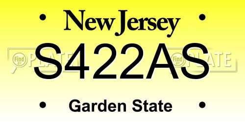 S422AS New Jersey License Plate
