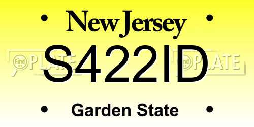 S422ID New Jersey License Plate