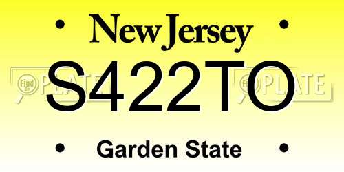 S422TO New Jersey License Plate